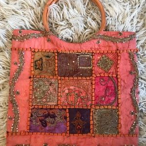 Vintage Wood Handle Bag/Purse